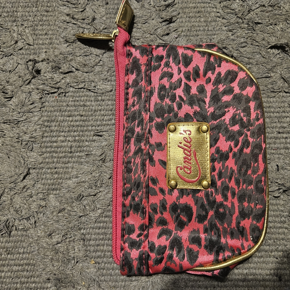 Candie's Pink and Black Leopard Print Women's Small Bag